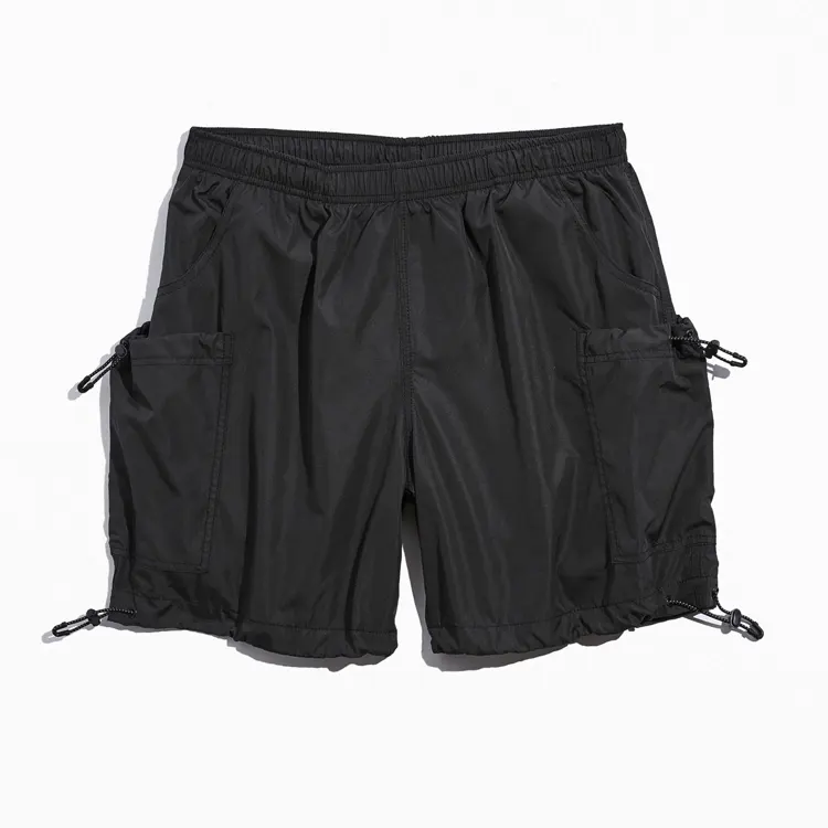 Venta al por mayor de moda de los hombres pantalones cargo streetwear Utilidad de nylon mens cargo shorts con cordón de decoración