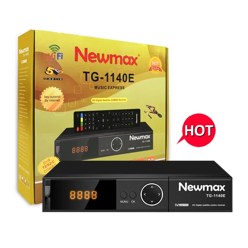 Newmax TG-1140E Populaire DVB-T2 Ontvangers H.265 Hevc K2max Dvb-t2 Decoder Voor Zweden Slowakije Italië Tv Box Hot Afrika