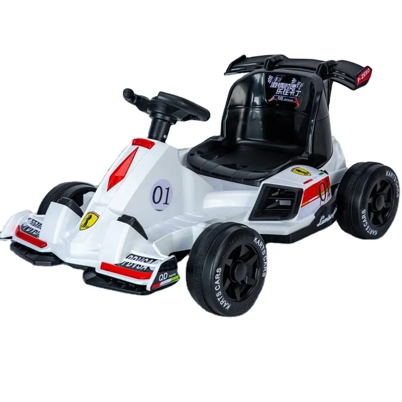 Veículo elétrico de kart com controle remoto dos pais/carro de corrida infantil, brinquedo alimentado por bateria para bebês/Mini veículo de brinquedo elétrico de kart