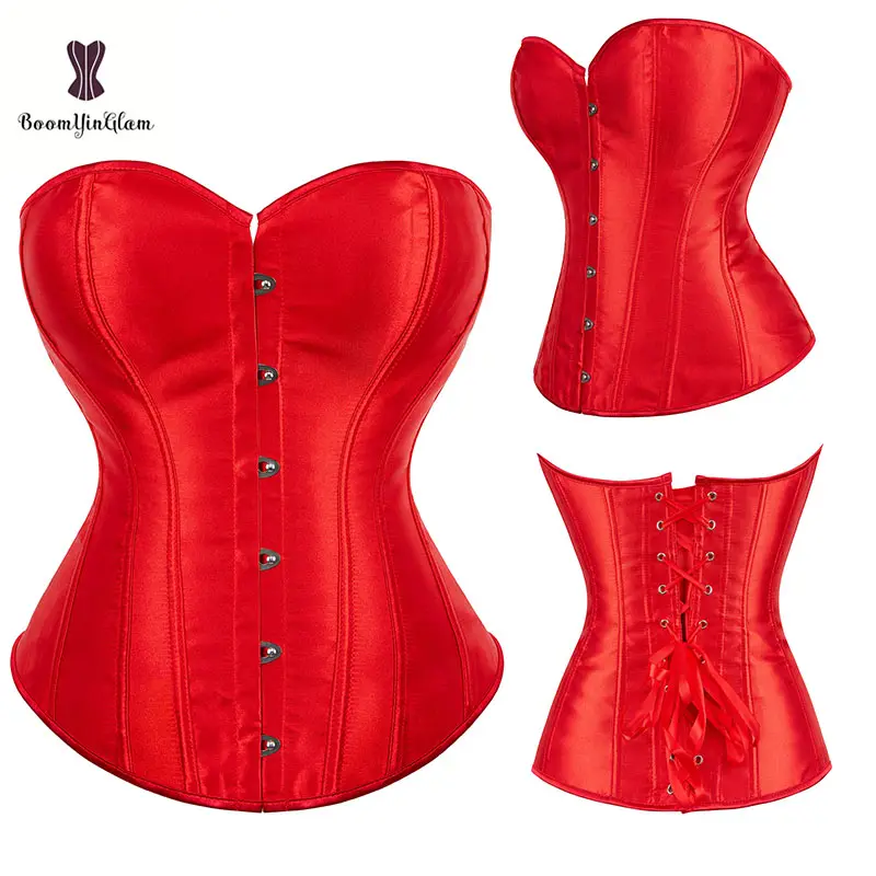 China Factory Günstige Abnehmen Taille Satin Rot Korsett Größe S bis XXXXXXL Abnehmen Body Shaper