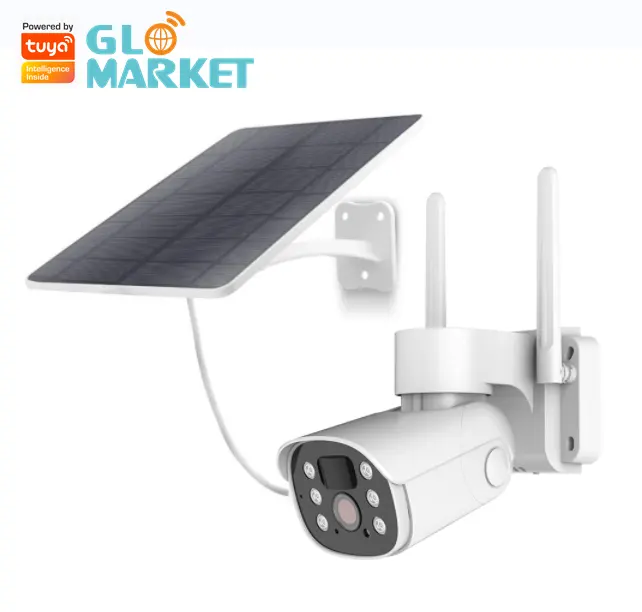 Glomarket-cámara de seguridad PTZ con batería Solar, dispositivo inteligente con movimiento PIR, WiFi, inalámbrico, 2MP, 1080P, HD, CCTV, nuevo