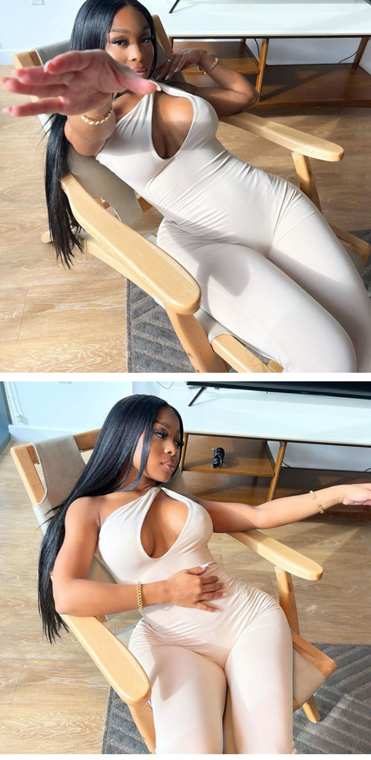 Wholesale factory solid color women jumpsuit fashionable