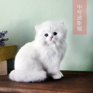 素敵なペットと手作りの大きな白いペルシャ猫モデルの毛皮純粋なプラスチックのペルシャ猫の装飾品ギフト