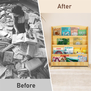 Trẻ Em Lưu Trữ Cuốn Sách Giá Tùy Chỉnh 4 Tier Tự Nhiên Bằng Gỗ Toddler Giá Sách Cho Lớp Học - Product Image 6