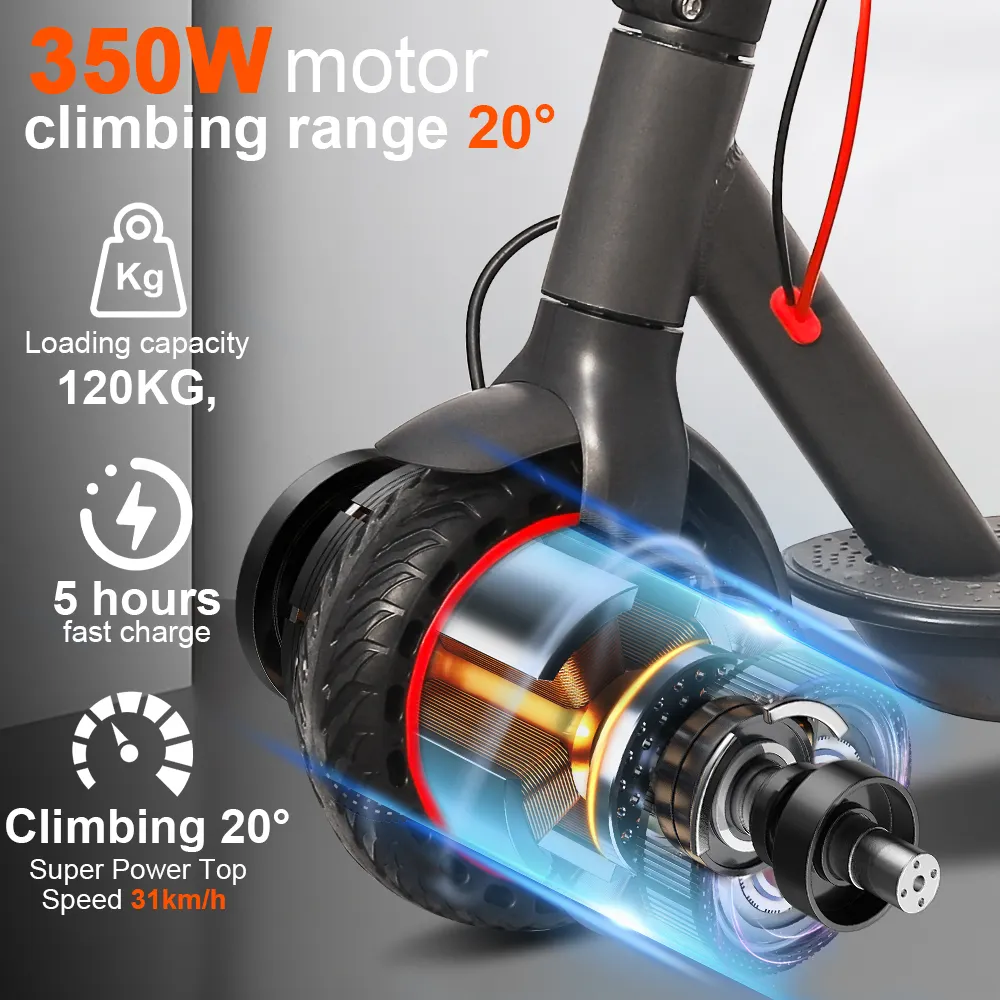 Scooters électriques rapides 8.5 pouces pneus solides 36v 360w deux roues rapide auto-équilibrage pliable E scooter adulte factori