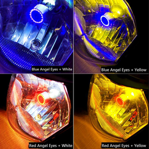 Angel Eye <strong>Led</strong> Motorcycle Headlight H4 H6 BA20D <strong>P45T</strong> AC DC 12V 25W ATV Scooter Motor Bike Cycle for Honda Yamaha Kawasaki Suzuki - Product Image 2