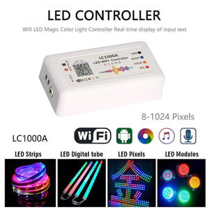 LC1000A светодиодный Wi-Fi музыкальный контроллер DC5-24V 2048 пикселей TTL-DAT/CLK сигнал Диммер умное приложение управления для волшебных цветов Светодиодная лампа бар - Product Image 2