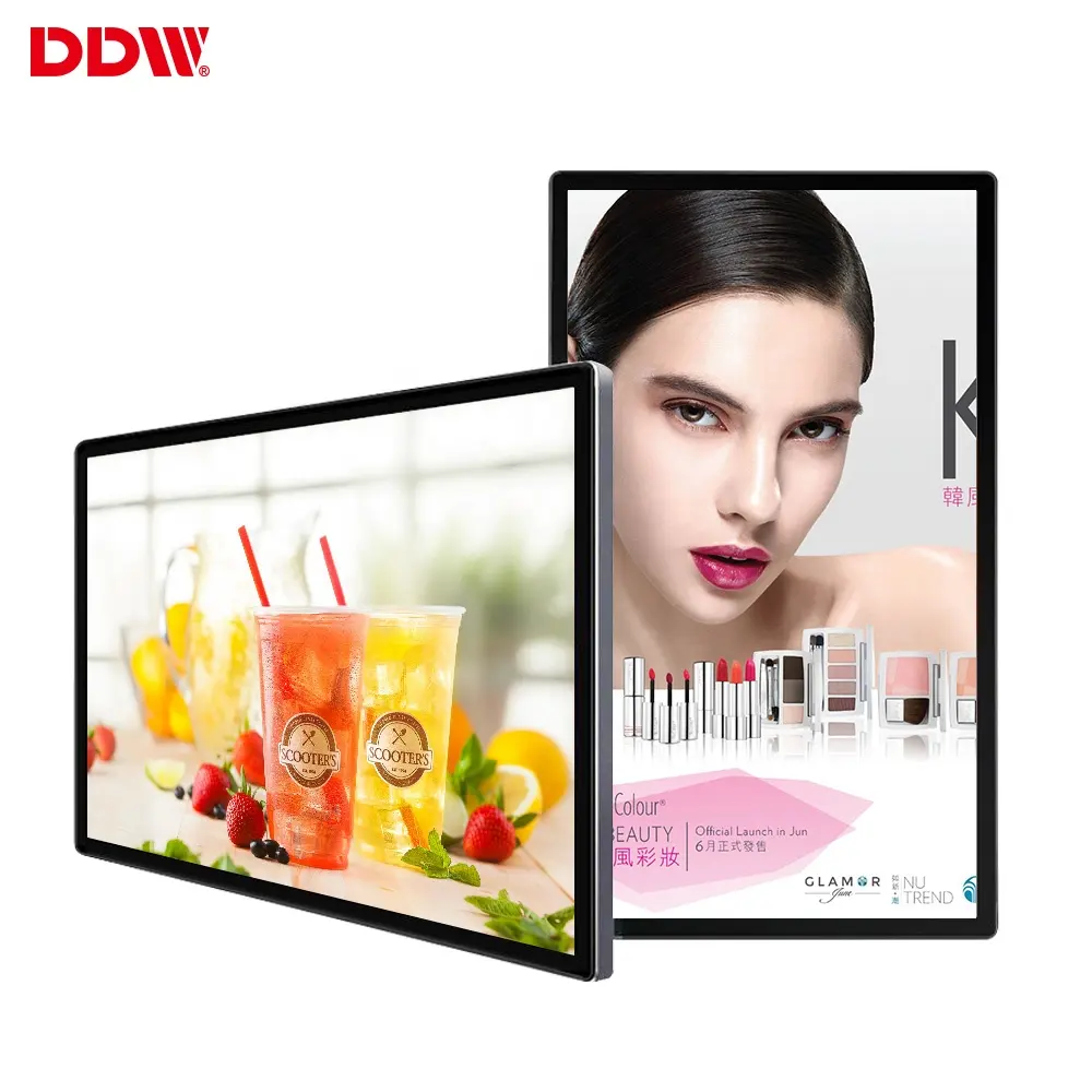 49 55 65 inch android media player android box tv display indoor wall mounted digital signage