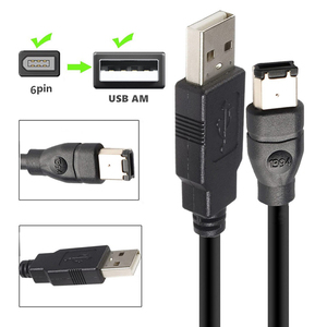 定制火线电缆线IEEE 1394 6针公到USB 2.0 A公适配器便携式摄像机摄像机打印机转换器电缆 - Product Image 2