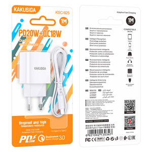 KAKUSIGA Best Price Inteligente European Standard Type-C-Type-C PD20W+QC3.0 Dual Port Smart <strong>Charger</strong> Set Universal <strong>Charger</strong> - Product Image 6