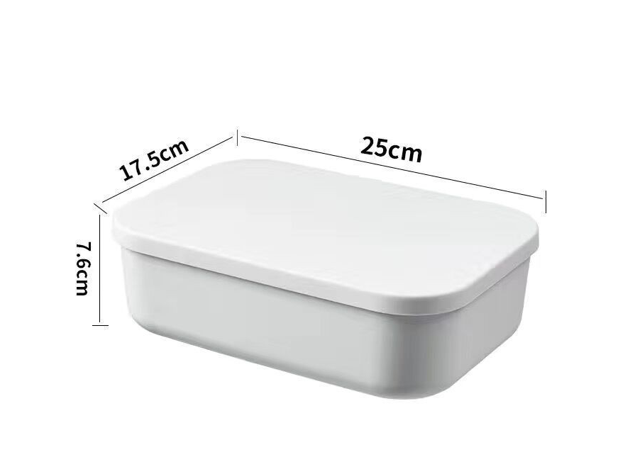 White Medium flat style with lid