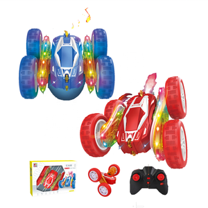 4WD 2.4GHz RC รถสตันท์ของเล่นรีโมทคอนโทรลรถหมุนได้สองด้านยานพาหนะโลหะไฟ LED ที่ชาร์จ USB รวมของเล่นเด็ก - Product Image 1