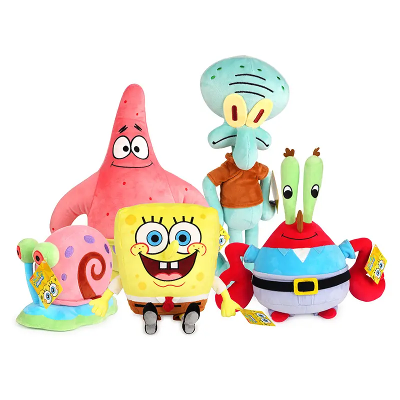 Kawaii éponge-bob carré pantalon Patrick Eugene H. Krabs Gary peluche poupée dessin animé peluche Anime porte-clés pendentif jouets pour enfants cadeau