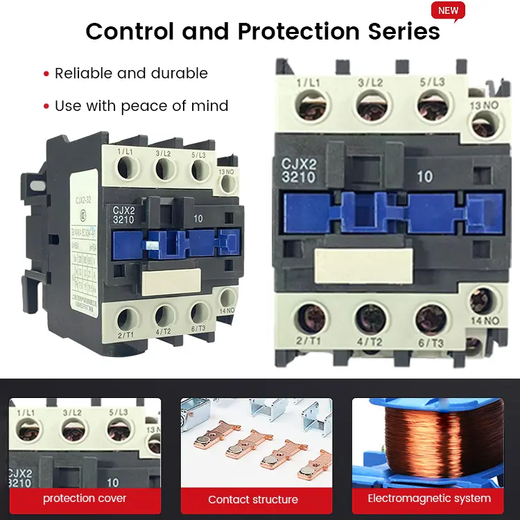 CHINT CJX2-09 श्रृंखला बिजली contactor, AC-3 9 एक, 4 किलोवाट/400 V 1 नेकां, 24 V डीसी 3-पोल, आकार पेंच टर्मिनल