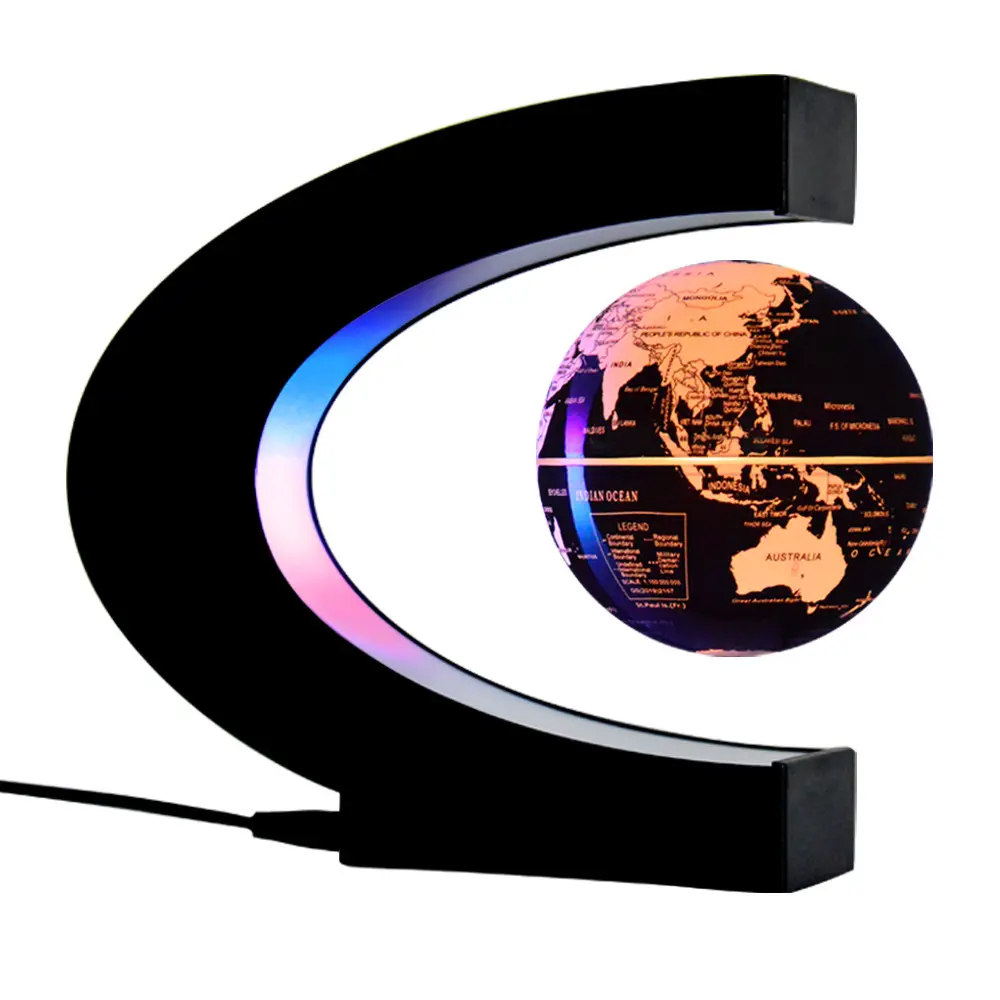 SY555 decorazione Desktop educazione C forma mappa del mondo rotazione levitazione magnetica globi rotanti