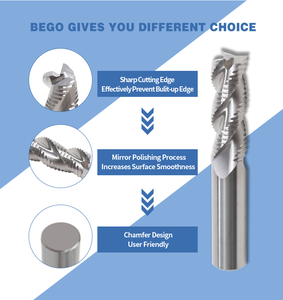 Yüksek kalite 4.0 sap çapı freze kesicisi 3 flüt 100mm uzunluk kare uçlu freze Dlc kaplama katı End Mill - Product Image 4