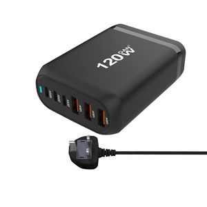 120W GAN เครื่องชาร์จเร็วมาก USB พอร์ต L USB-C อะแดปเตอร์สำหรับโทรศัพท์3พอร์ตสำหรับ iPhone สำหรับ sumsang - Product Image 3