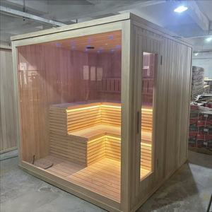 Design esterno in legno massiccio con pannello di controllo del <span class=keywords><strong>Computer</strong></span> in vendita, sala Sauna secca tradizionale per 2 persone in cedro!