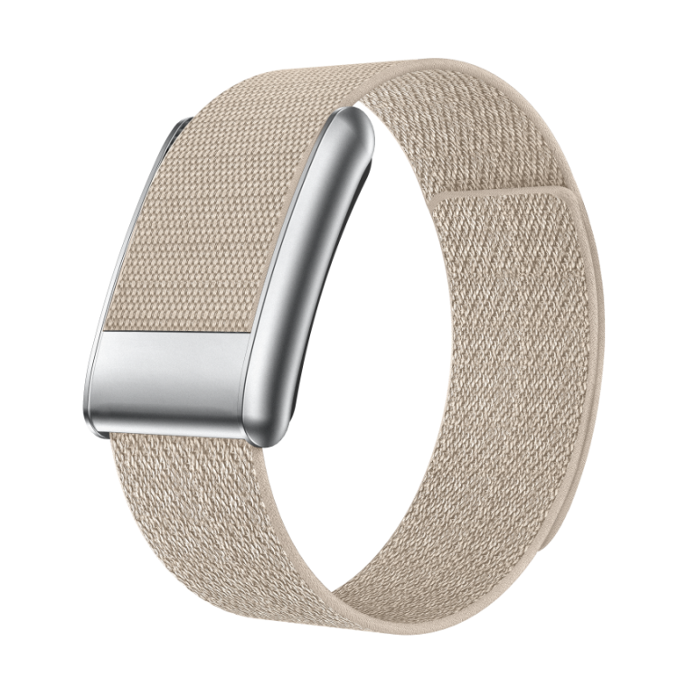 Silver Smart Band With Khaki Strap