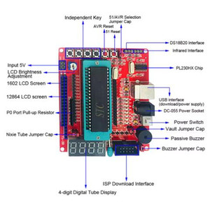 8051 geliştirme kurulu STC89C52 endüstriyel sınıf mikrodenetleyici C51 USB programlanabilir MCU denetleyici sistem kartı LED kayan