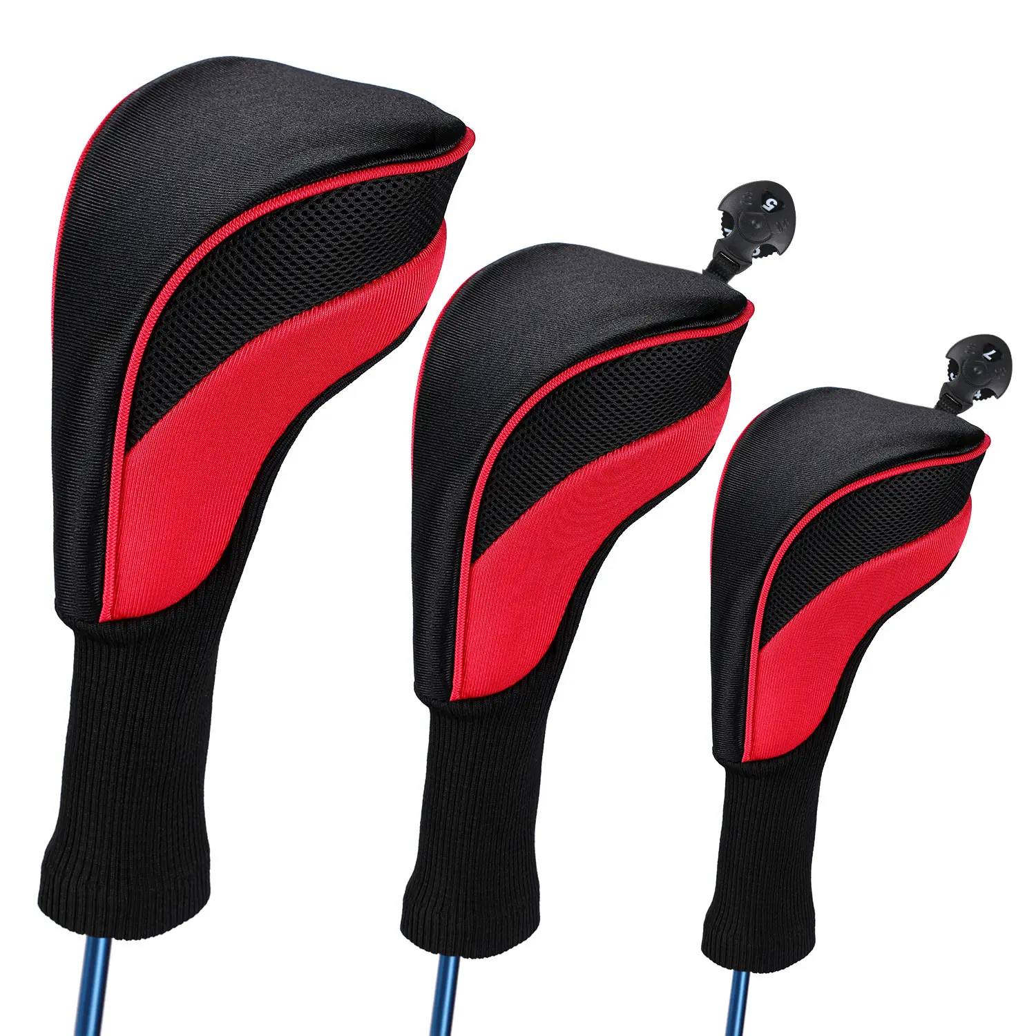 3 pcs/set nylon golf sport club putter headcover durable 1 3 5 driver fairway head cover cue protection gear with digital dial