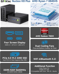 Gmktec R7บวก K8 8845HS มินิพีซี Win 11 Pro DDR5 5600MHz PCIe4.0 NVMe SSD BT5.2 WIFI6มินิพีซีเกม - Product Image 6
