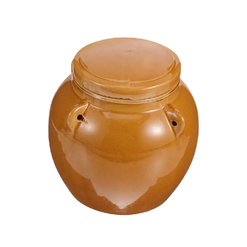 Pot de miel en céramique hermétique 2pcs Pot de miel de ruche en céramique Pot de fermentation traditionnel Conteneurs de brassage