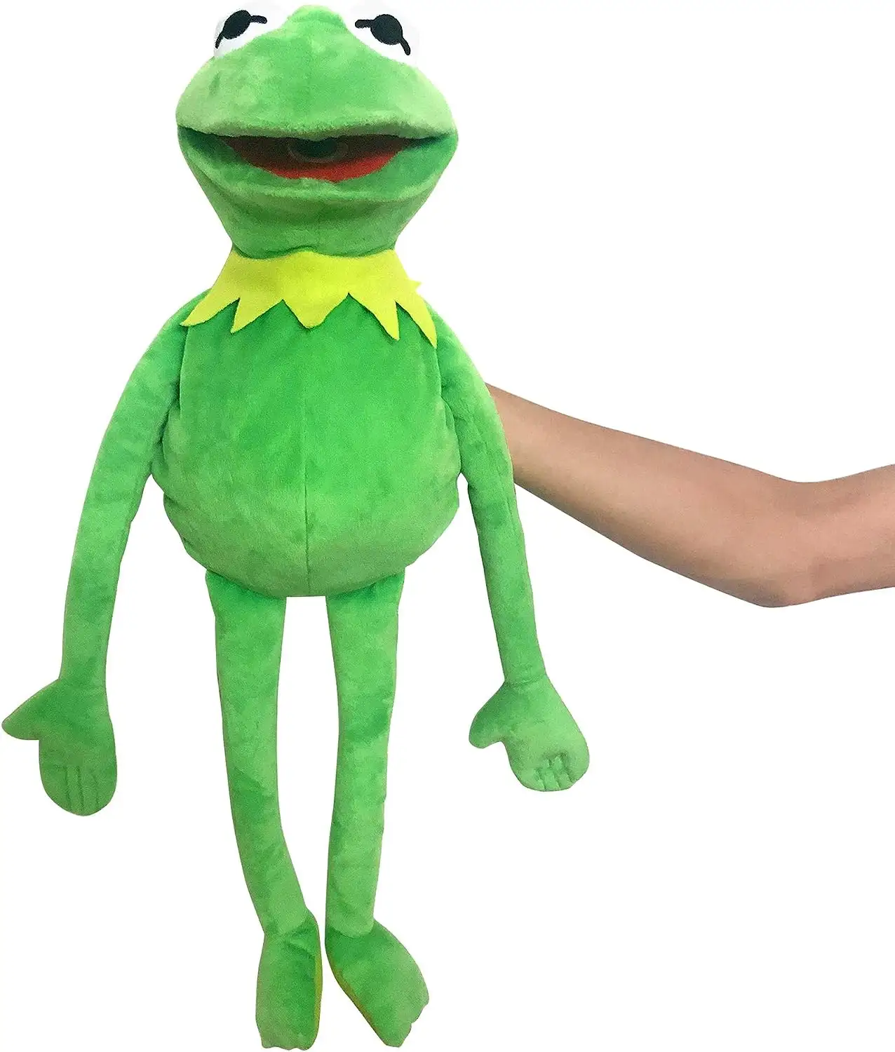 Marioneta de rana de 60cm, animales de peluche de dibujos animados, marioneta de mano de rana verde para niños, juguetes