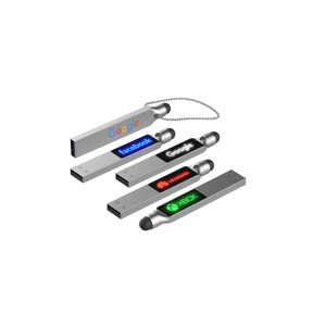 Regalo de promoción, unidad Flash USB portátil, pantalla táctil, unidad Flash USB de Metal agradable Popular con logotipo Led, Memoria USB plana 3,0 - Product Image 4