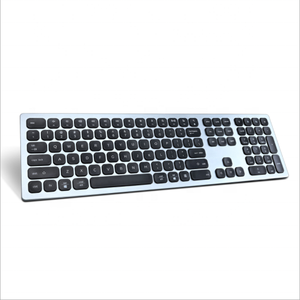 Portable Rechargeable 2.4g Wireless and bluetooth Dual Mode <strong>Keyboard</strong> Aluminum Alloy <strong>Keyboard</strong> for Apple Ipad Android Tablet - Product Image 1