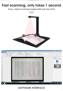 下午22点高速文档相机扫描仪A3 A4 OCR 180 + 语言移动照片卡发光二极管光源，适用于办公室学校 - Product Image 2