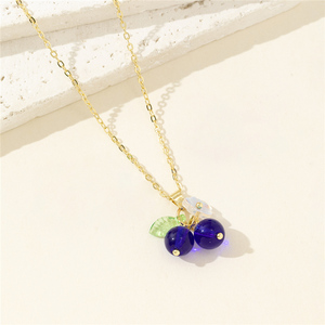 Dainty meyve nar tohum yabanmersini çilek kiraz kolye kolye meyve gıda takı hediyeler kadınlar için - Product Image 6