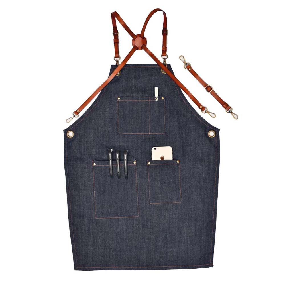 Denim blue leather cross