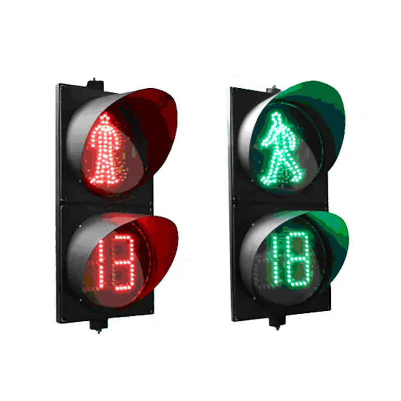 Made in China pedestrian traffic signal lights for crossroads 300mm led traffic light signal with countdown timer