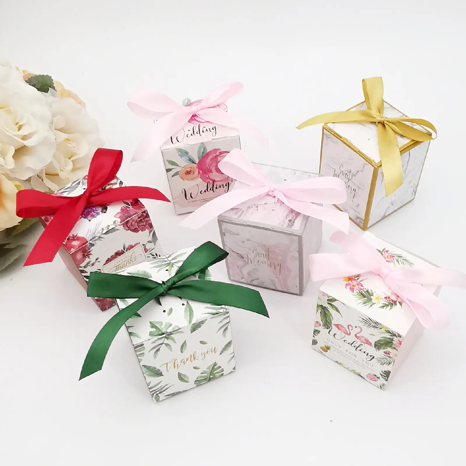 50 Stuks Bedankt Snoepdoos Europese Chocolade Verpakking Geschenkdoos Bruiloft Gunst Doos Voor Gasten Baby Shower Verjaardagsfeestje Decor
