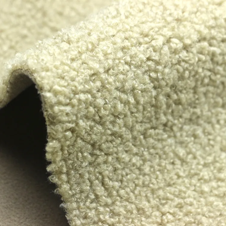 Teddy Knit Weft Bonded Cloth Teddy Bear Faux Fur Curly Plush Sherpa Fleece Combined Polar Fleece Fabric for Clothes Jacket Coat