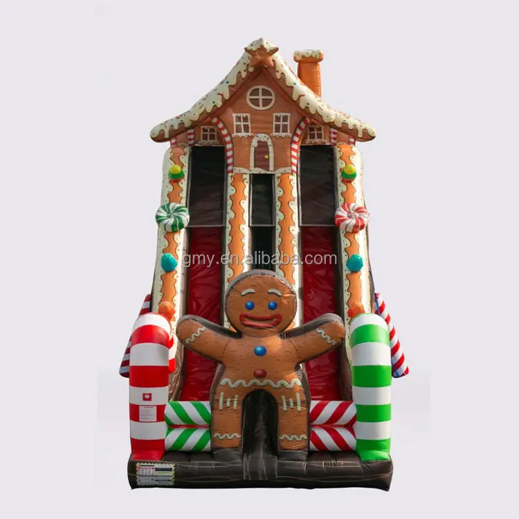 Commercial Grade Kids Party Bouncer Christmas Bounce House Tobogan Inflable Inflatable Gingerbread House Slide