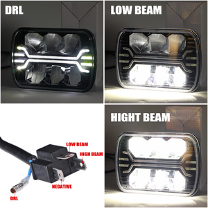 5x7 7x6 Square <strong>Led</strong> Headlight <strong>LED</strong> 5x7inch <strong>Led</strong> Truck Headlight Kit 5x7&quot; Hi/Lo Beam Square <strong>Led</strong> Lighting for Jeep Cherokee XJ Trucks - Product Image 2