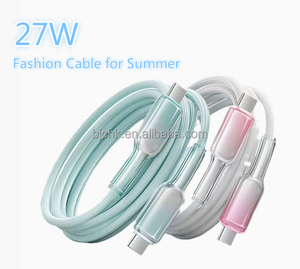 渐变颜色27W USB C型至C型编织快速充电电缆，适用于Iphone 15/16 Pro Max - Product Image 2
