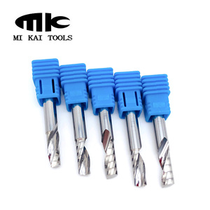 MK katı karbür tek flüt up End Mill 1f Spiral freze kesicisi 3.175/4/6mm 1 flüt uç freze akrilik PVC pleksiglas için - Product Image 5
