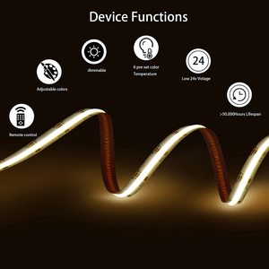 2024 yeni LED şerit ışık COB LED şerit FOB şerit LED bant TAPE CE ROHS - Product Image 5