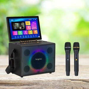Altavoz profesional portátil para acampar con entrada de guitarra 2 uds micrófonos Popular hogar Android interfaz USB sistema de pedido de canciones - Product Image 5
