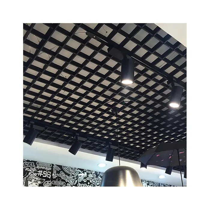 Griglia decorativa delle plafoniere di schiocco delle mattonelle del soffitto del soffitto del soffitto a forziere all'ingrosso della fabbrica per la hall del supermercato del mercato