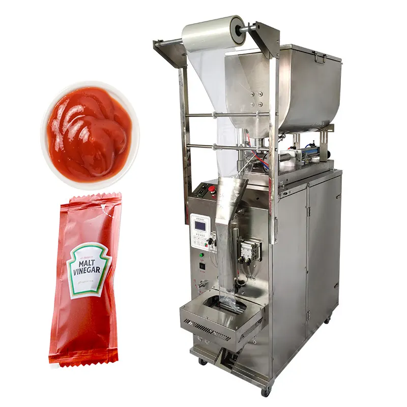 Çin dikey Form doldurma mühür salata kremi torbaları paketleme makinesi