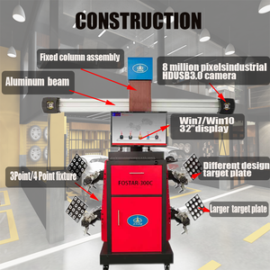 Máquina de alineación de ruedas de seguimiento completamente automática, cámara móvil de haz de software de ordenador, precio Fostar - Product Image 3
