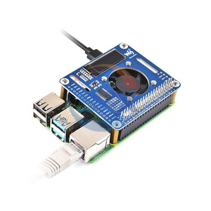 Raspberry Pi 4b Kühlung Pwm Lüfter Erweiterungs karte Echtzeit-Temperatur anzeige PCA9685 Steuer kühl modul - Product Image 1