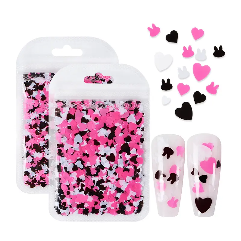 2g Nail Art Paillettes coeur étoile lapin flocons pour Nail Décoration DIY artisanat matériaux Manucure pièces fournitures en gros