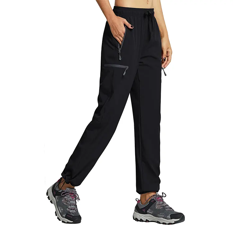 Женские спортивные штаны на заказ, легкие быстросохнущие беговые штаны с карманами на молнии