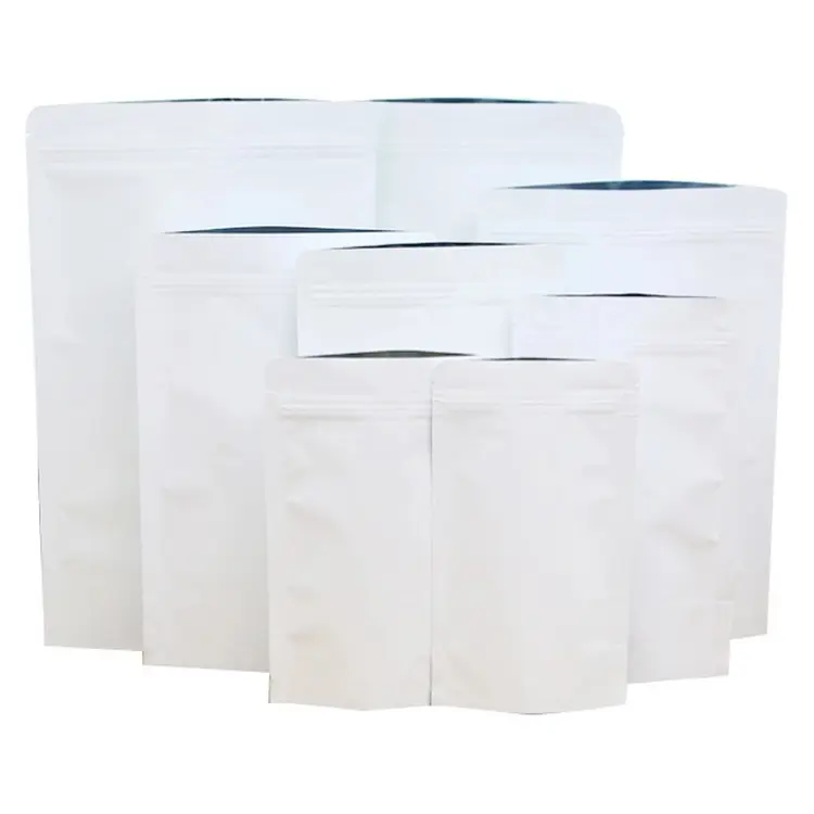 Personalizado de impresión de papel de aluminio forrado de papel kraft fondo plano ziplock café de embalaje de alimentos bolsas de café con desgasificación de válvula