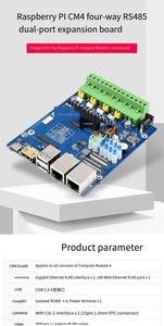 Sıcak ahududu PI CM4 çift ağ bağlantı noktası genişletme kartı Cm4 bilgi işlem modülü GPIO süpürgelik dört yönlü RS485/USB genişletme kartı
